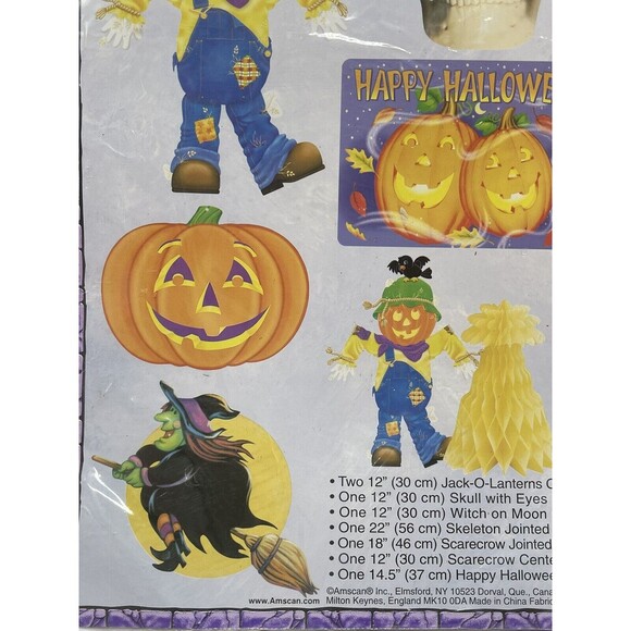 Vintage Amscam 8 Eight Halloween DieCut Ephemera Paper Fall Decor Witch Skeleton - Picture 5 of 12